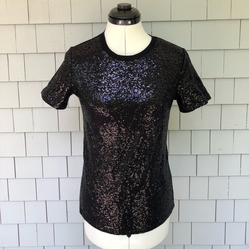 Black Sequins DKNY T-Shirt